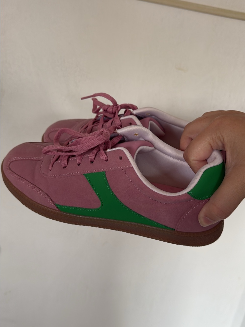 No Boundaries Pink and Green Low-Top Sneakers